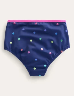 Bademode | Boden Bikinihose mit hohem Bund-Harmonisches Blau, Goldtupfen HarmonischesBlau,Goldtupfen