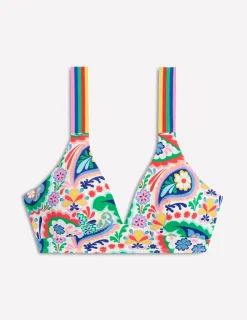 Bademode | Boden Bikinitop mit Streifen-Bunt, Wiesen-Paisley Bunt,Wiesen-Paisley