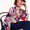 Anzüge | Hosen | Boden Bluse mit Rüschenkragen-Naturweiß, Botanik-Paisley Naturweiß,Botanik-Paisley