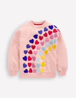 Hoodies & Kapuzenpullis | Oberteile & T-shirts | Boden Bouclé-Sweatshirt mit Grafik-Kreiderosa Herzen KreiderosaHerzen