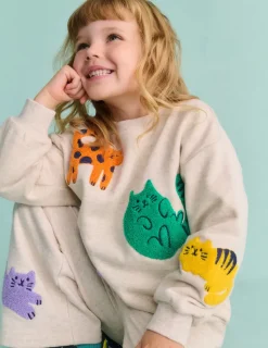 Hoodies & Kapuzenpullis | Oberteile & T-shirts | Boden Bouclé-Sweatshirt mit Grafik-Hafer Meliert Katzen HaferMeliertKatzen