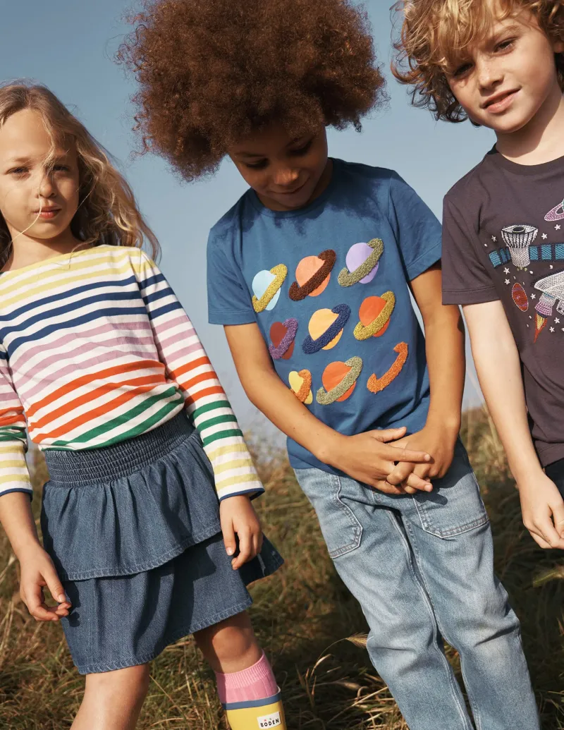 Oberteile & T-shirts | Boden Bouclé-T-Shirt-Eisvogel Blau Weltall EisvogelBlauWeltall