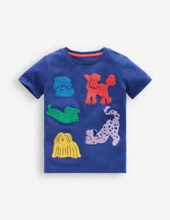 Oberteile & T-shirts | Boden Bouclé-T-Shirt-Segelblau, Hunde Segelblau,Hunde