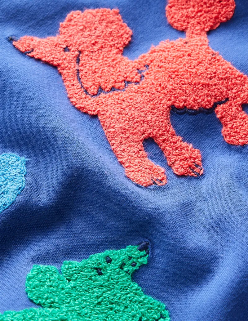 Oberteile & T-shirts | Boden Bouclé-T-Shirt-Segelblau, Hunde Segelblau,Hunde