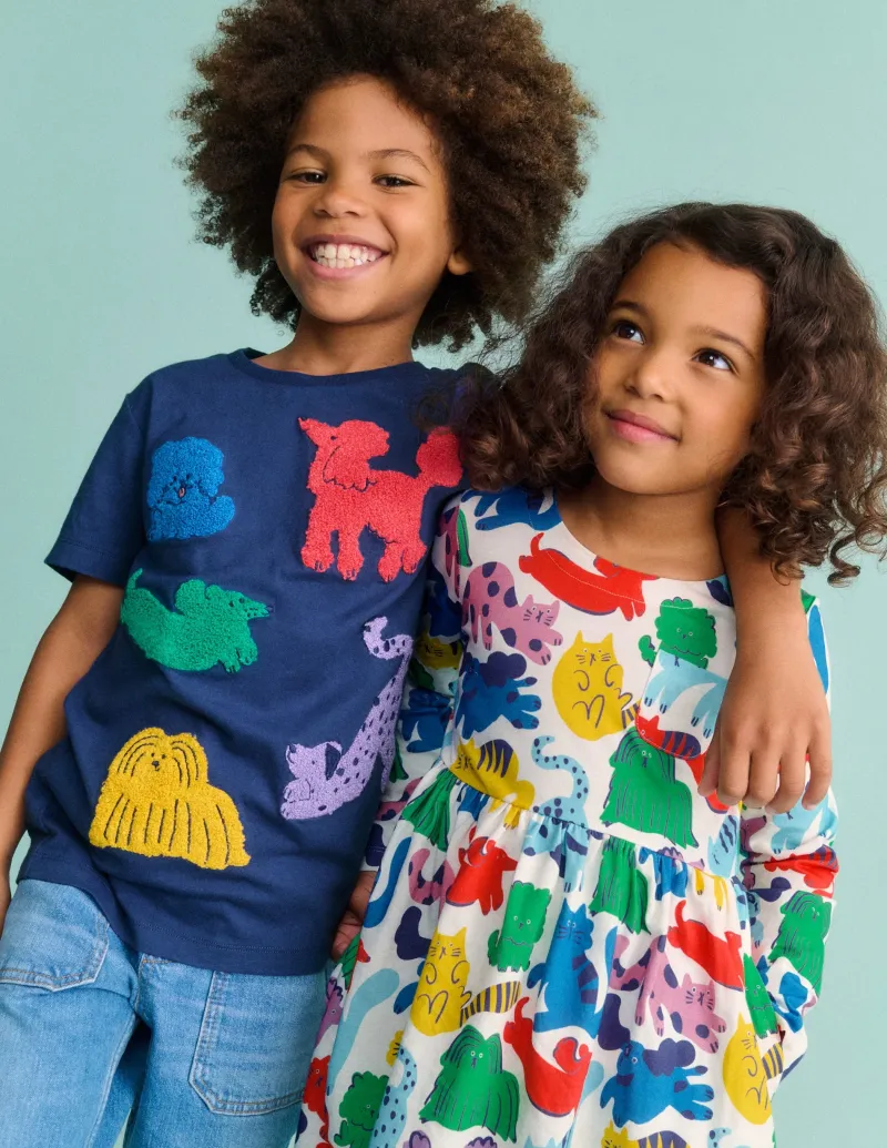 Oberteile & T-shirts | Boden Bouclé-T-Shirt-Segelblau, Hunde Segelblau,Hunde