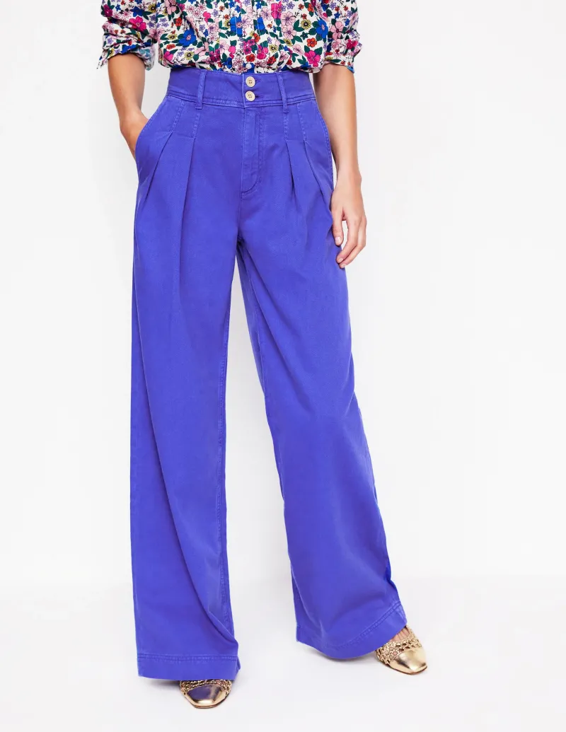Hosen | Boden Brompton Hose mit weitem Bein-Leuchtendes Blau LeuchtendesBlau