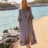 Kleider & Jumpsuits | Maxi | Boden Clara Hemdblusenkleid aus Leinenmischgewebe-Blaues Chambray, Stickerei BlauesChambray,Stickerei