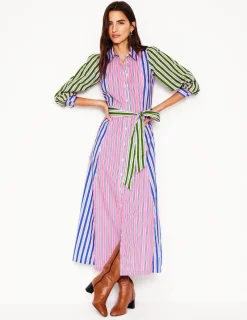 Kleider & Jumpsuits | Kleider In Petite | Boden Clara Hemdblusenkleid aus Baumwolle-Rosarot, Rot Streifen Rosarot,RotStreifen