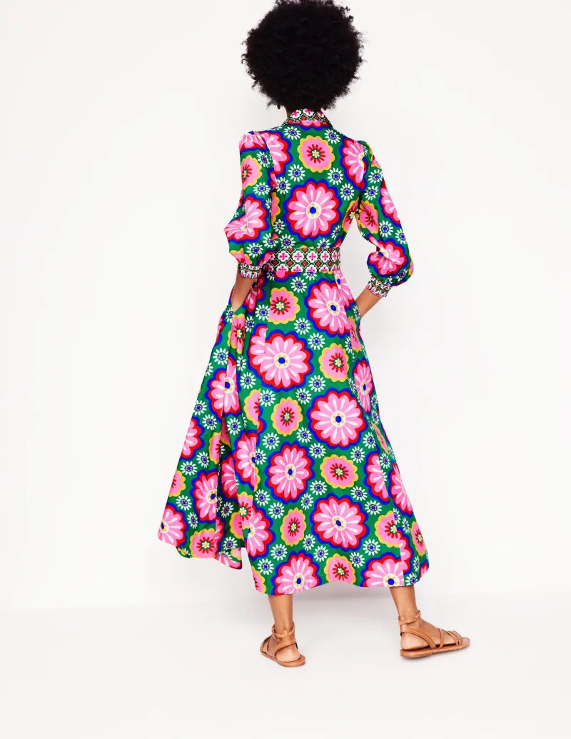 Kleider & Jumpsuits | Kleider In Petite | Boden Clara Hemdblusenkleid aus Baumwolle-Bunt, Geblümte Kachel Bunt,GeblümteKachel