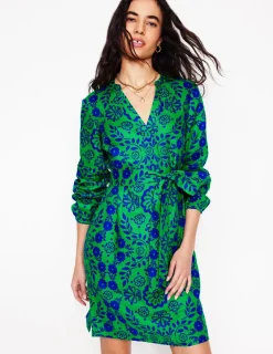 Kleider & Jumpsuits | Boden Cleo Leinenkleid mit Bindegürtel-Aleo, Strukturierte Wiese Aleo,StrukturierteWiese