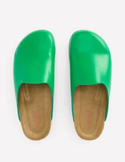 Flache Schuhe | Sandalen | Boden Clogs in Blockfarben-Grünes Tamburin GrünesTamburin