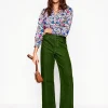Jeans | Boden Cord-Jeans mit hohem Bund und geradem Bein- Promenadengrün