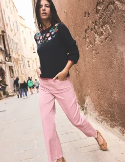 Jeans | Boden Cord-Jeans mit hohem Bund und geradem Bein- Vintage-Rosa
