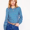T-shirts & Tops | Oberteile | Boden Daisy Langärmeliges Oberteil-Galerieblau, Kamelienstempel Galerieblau,Kamelienstempel