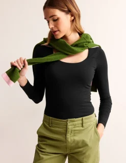 T-shirts & Tops | Oberteile | Boden Doppellagiges Oberteil mit tiefem Rundhalsausschnitt- Schwarz