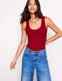 Oberteile | T-shirts & Tops | Boden Doppellagiges Top mit tiefem U-Ausschnitt-Rot Lakritz RotLakritz