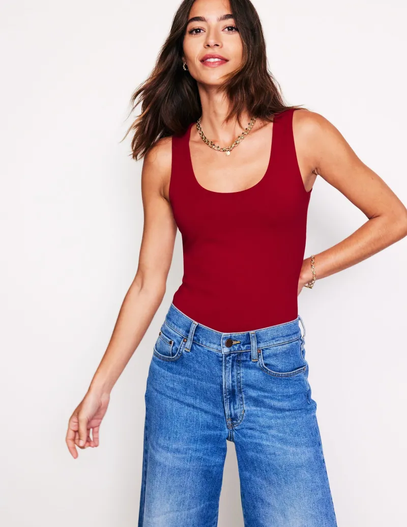 Oberteile | T-shirts & Tops | Boden Doppellagiges Top mit tiefem U-Ausschnitt-Rot Lakritz RotLakritz
