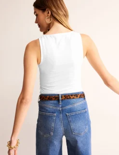 Oberteile | T-shirts & Tops | Boden Doppellagiges Top mit tiefem U-Ausschnitt- Weiß