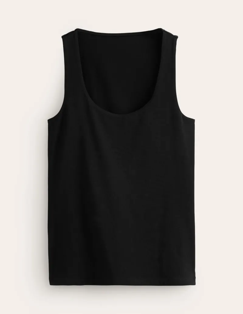 Oberteile | T-shirts & Tops | Boden Doppellagiges Top mit tiefem U-Ausschnitt- Schwarz