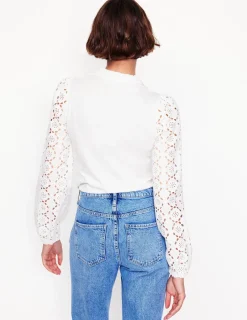 T-shirts & Tops | Oberteile | Boden Eden Bluse mit Lochstickerei- Weiß