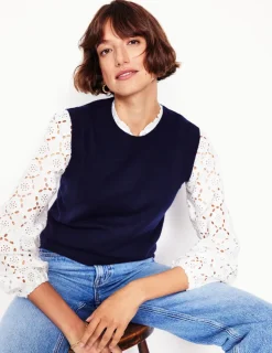 T-shirts & Tops | Oberteile | Boden Eden Bluse mit Lochstickerei- Weiß