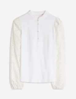 T-shirts & Tops | Oberteile | Boden Eden Bluse mit Lochstickerei- Weiß