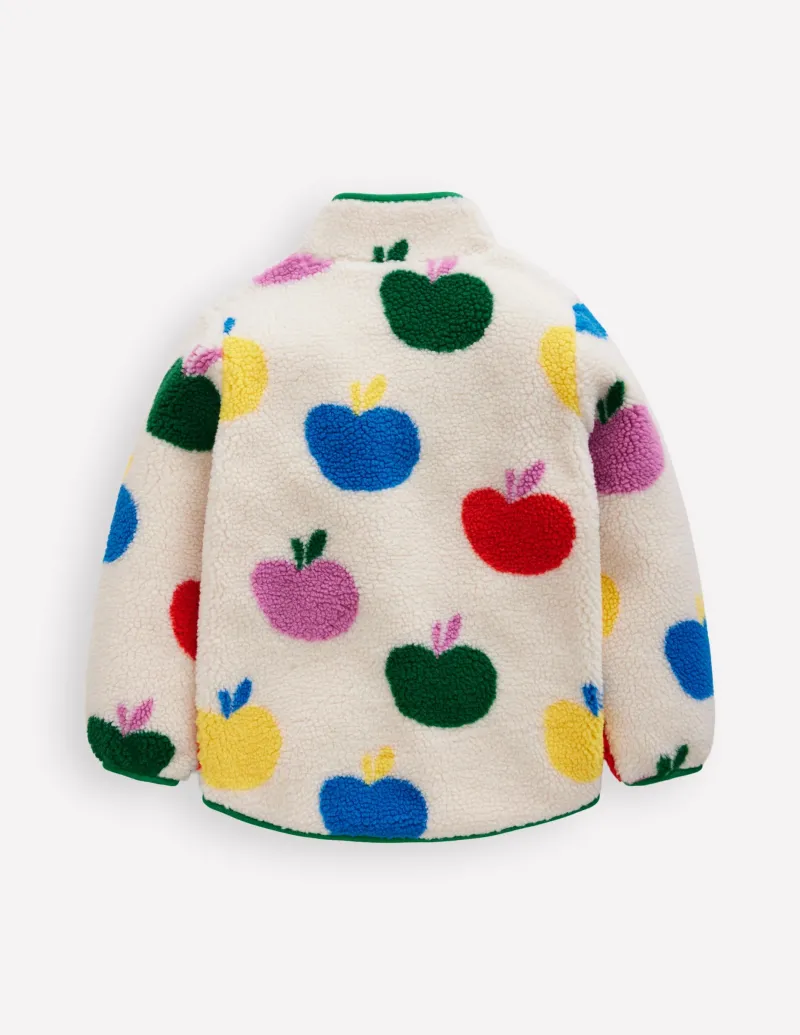 Mäntel & Jacken | Boden Eden Teddyfelljacke mit durchgehendem Reißverschluss-Bunt Große Äpfel BuntGroßeÄpfel