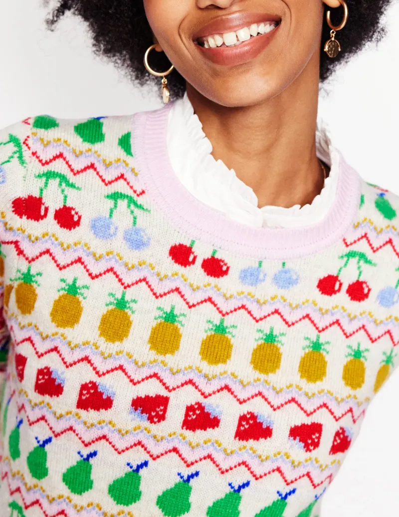 Pullover & Strickjacken | Boden Edie Fair-Isle-Pullover-Beige Meliert, Obst BeigeMeliert,Obst