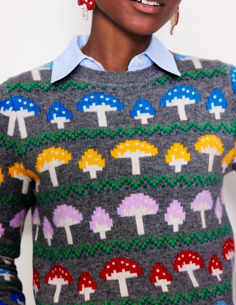 Pullover & Strickjacken | Boden Edie Fair-Isle-Pullover-Grau Pilz GrauPilz
