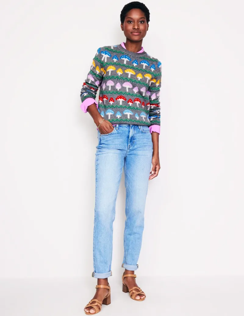 Pullover & Strickjacken | Boden Edie Fair-Isle-Pullover-Grau Pilz GrauPilz