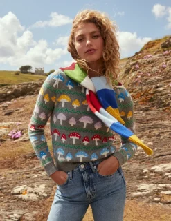 Pullover & Strickjacken | Boden Edie Fair-Isle-Pullover-Grau Pilz GrauPilz