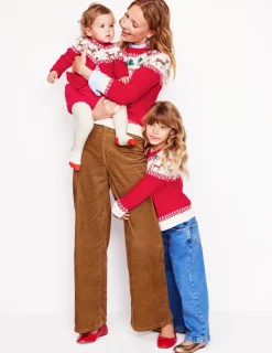 Pullover & Strickjacken | Boden Edie Fair-Isle-Pullover-Rot, Rentiere Rot,Rentiere