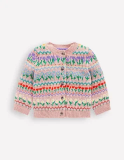 Pullover & Strickjacken | Boden Edie Fair-Isle-Strickjacke-Kaugummirosa Blumen KaugummirosaBlumen