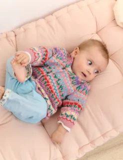 Pullover & Strickjacken | Boden Edie Fair-Isle-Strickjacke-Kaugummirosa Blumen KaugummirosaBlumen