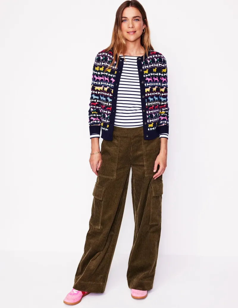 Pullover & Strickjacken | Boden Edie Fair-Isle-Strickjacke-Marineblau, Hunde Marineblau,Hunde