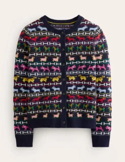 Pullover & Strickjacken | Boden Edie Fair-Isle-Strickjacke-Marineblau, Hunde Marineblau,Hunde
