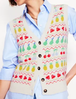 Pullover & Strickjacken | Boden Edie Fair-Isle-Weste-Beige Meliert, Obst BeigeMeliert,Obst