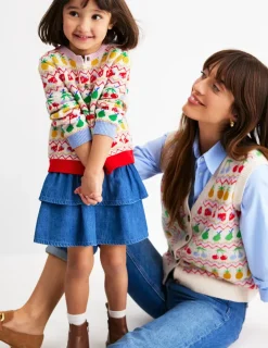 Pullover & Strickjacken | Boden Edie Fair-Isle-Weste-Beige Meliert, Obst BeigeMeliert,Obst
