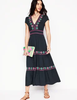 Kleider & Jumpsuits | Midi | Boden Elara Besticktes Jerseykleid- Marineblaue