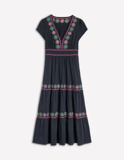 Kleider & Jumpsuits | Midi | Boden Elara Besticktes Jerseykleid- Marineblaue