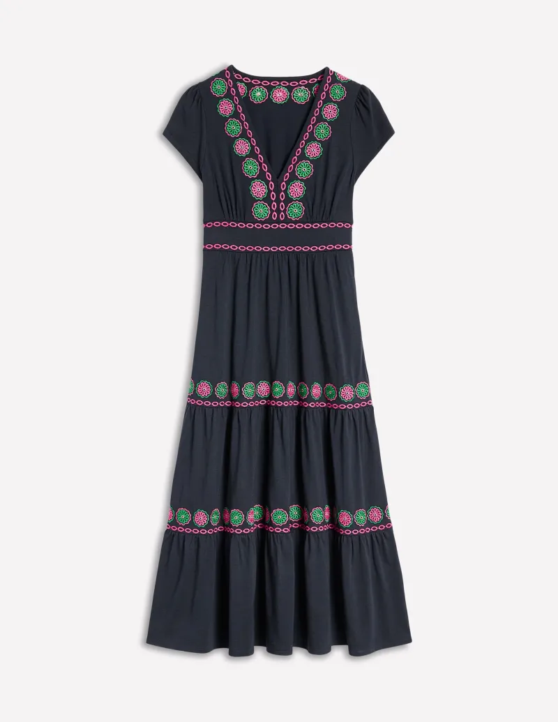 Kleider & Jumpsuits | Midi | Boden Elara Besticktes Jerseykleid- Marineblaue
