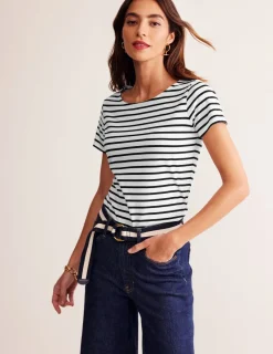 Oberteile | T-shirts & Tops | Boden Ella Bretonshirt mit kurzen Ärmeln-Naturweiß, Schwarz Naturweiß,Schwarz