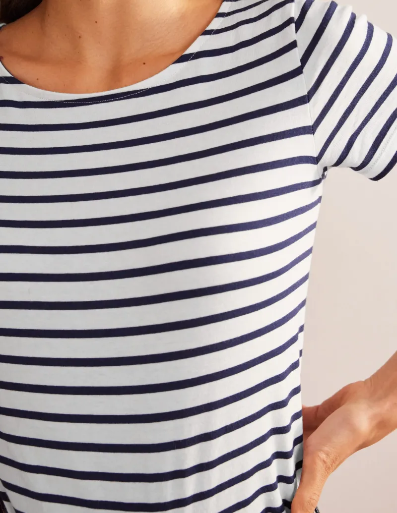 Nachtwäsche & Schlafanzüge | T-shirts & Tops | Boden Ella Bretonshirt mit kurzen Ärmeln-Naturweiß, Marineblau Naturweiß,Marineblau
