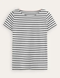 Oberteile | T-shirts & Tops | Boden Ella Bretonshirt mit kurzen Ärmeln-Naturweiß, Schwarz Naturweiß,Schwarz