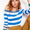 T-shirts & Tops | Oberteile | Boden Ella Breton-Shirt mit langen Ärmeln-Galerieblau, Smaragdgrüne Bündchen Galerieblau,SmaragdgrüneBündchen