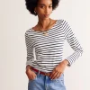 Oberteile | T-shirts & Tops | Boden Ella Breton-Shirt mit langen Ärmeln-Naturweiß, Marineblau Naturweiß,Marineblau