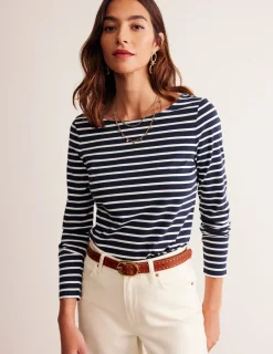 Oberteile | T-shirts & Tops | Boden Ella Breton-Shirt mit langen Ärmeln-Marineblau, Naturweiß Marineblau,Naturweiß