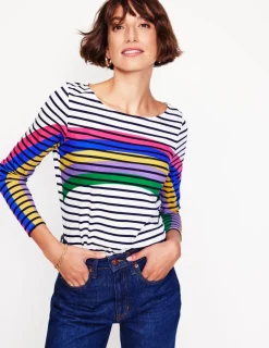 Oberteile | T-shirts & Tops | Boden Ella Breton-Shirt mit langen Ärmeln-Bretonshirt mit Regenbogen BretonshirtmitRegenbogen