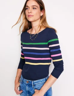 Oberteile | T-shirts & Tops | Boden Ella Breton-Shirt mit langen Ärmeln-Aristocratic Blue Stamp Floral AristocraticBlueStampFloral