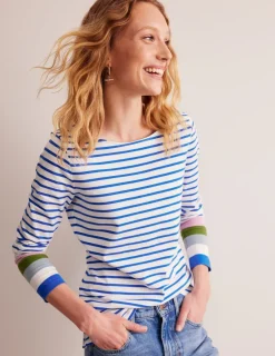 Oberteile | T-shirts & Tops | Boden Ella Breton-Shirt mit langen Ärmeln-Directoire-Blau und Malve Dunst Directoire-BlauundMalveDunst